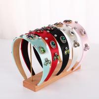 Hair Bands, Cloth, fashion jewelry & for woman & with rhinestone, more colors for choice, 120x38mm, Sold By PC