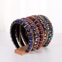 Hair Bands, Cloth, with Sponge, fashion jewelry & for woman & with rhinestone, more colors for choice, 120x34mm, Sold By PC