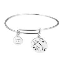 Brass Bracelet & Bangle, 12 Signs of the Zodiac, silver color plated, Adjustable & fashion jewelry & different styles for choice, more colors for choice, nickel, lead & cadmium free, 22mm, Inner Diameter:Approx 70mm, Sold By PC