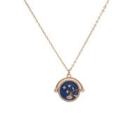 Zinc Alloy smykker halskæde, med 9cm extender kæde, 12 Tegn på stjernetegn, guldfarve belagt, Justerbar & mode smykker & emalje, flere farver til valg, nikkel, bly & cadmium fri, 25mm, Længde 48 cm, Solgt af PC