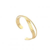 Jern Cuff Bangle, guldfarve belagt, mode smykker & for kvinde, guld, nikkel, bly & cadmium fri, Indvendig diameter:Ca. 68mm, Solgt af PC