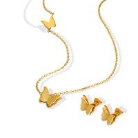 Titanstahl Halskette, mit Verlängerungskettchen von 5cm, Schmetterling, Modeschmuck & verschiedene Stile für Wahl & für Frau, keine, Länge:ca. 43 cm, verkauft von PC