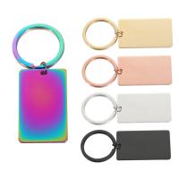 Stainless Steel Key Clasp, 304 Stainless Steel, Rectangle, plated, more colors for choice, 27x75mm, Sold By PC