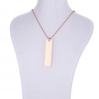 Stainless Steel Jewelry Necklace 304 Stainless Steel Rectangle plated Unisex Length Approx 14.96 Inch Sold By PC