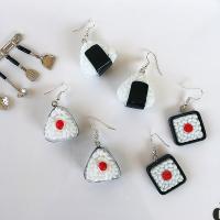 Resin Earring, with Tibetan Style, different styles for choice & for woman, white and black, Sold By Pair