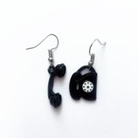 Asymmetric Earrings Zinc Alloy Telephone stoving varnish & for woman 15*19mm 10*25mm Approx 3.5mm Sold By Pair