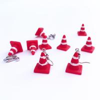 Harz Ohrring, mit Zinklegierung, verschiedene Stile für Wahl & für Frau, rot, 15x19mm, verkauft von Paar