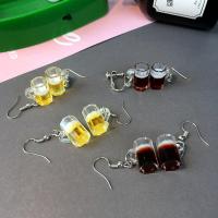 Resin Earring, with Tibetan Style, Cup, for woman, more colors for choice, 15x10mm, Sold By Pair