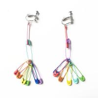 Resin Earring Paper Clip & for woman multi-colored Sold By Pair
