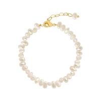 Freshwater Cultured Pearl Bracelet Zinc Alloy with Freshwater Pearl with 1.57inch extender chain gold color plated fashion jewelry & for woman nickel lead & cadmium free Length Approx 6.3 Inch Sold By PC