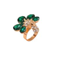 Vještački dijamant Ring Finger, Cink Alloy, zlatna boja pozlaćen, modni nakit & za žene & s Rhinestone, nikal, olovo i kadmij besplatno, 1.8cm, Prodano By PC