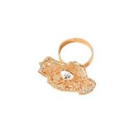 Rhinestone Finger Ring Zinc Alloy gold color plated fashion jewelry & for woman & with rhinestone nickel lead & cadmium free 1.8cm Sold By PC