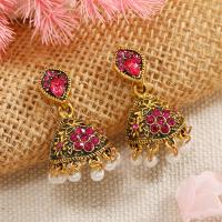 Tibetan Style Drop Earrings, with Seedbead, gold color plated, fashion jewelry & for woman & with rhinestone, more colors for choice, nickel, lead & cadmium free, 40x22mm, Sold By Pair