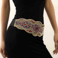 Modebælte, Zinc Alloy, med Seedbead & turkis, for kvinde, flere farver til valg, nikkel, bly & cadmium fri, 340x100mm, Længde Ca. 73 cm, Solgt af PC