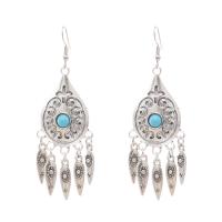 Fashion Fringe Earrings Zinc Alloy with turquoise fashion jewelry & for woman nickel lead & cadmium free Sold By Pair