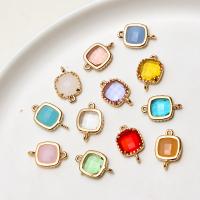 Brass Jewelry Connector, with Crystal, high quality plated, DIY, more colors for choice, nickel, lead & cadmium free, 9x13mm, Sold By PC