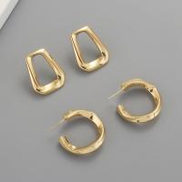 Brass Stud Earring, real gold plated, fashion jewelry & different styles for choice & for woman, golden, Sold By Pair