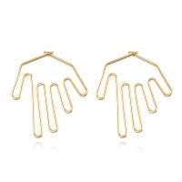 Brass Stud Earring real gold plated fashion jewelry & for woman golden Sold By Pair