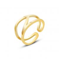 Titan Stål Cuff finger ring, för kvinna & ihålig, fler färger för val, 10mm, Storlek:7, Säljs av PC