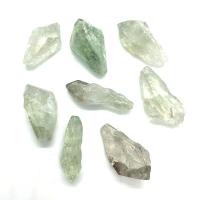 Natural Quartz Jewelry Beads irregular DIY & no hole green 10x38- Sold By PC