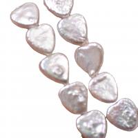 Perles nacres baroques de culture d'eau douce , perle d'eau douce cultivée, coeur, DIY, blanc, 12-13mm, Environ 32-33PC/brin, Vendu par brin