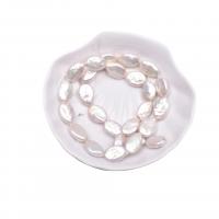 Perles nacres baroques de culture d'eau douce , perle d'eau douce cultivée, ellipse, DIY, blanc, 9-10mm, Vendu par Environ 37-40 cm brin