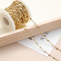 Brass Beading Chains gold color plated DIY golden nickel lead & cadmium free Sold By Spool
