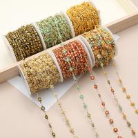 Brass Beading Chains, Daisy, gold color plated, DIY & enamel, more colors for choice, nickel, lead & cadmium free, 1m/Spool, Sold By Spool
