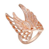 Brass δάχτυλο του δακτυλίου, Ορείχαλκος, άγγελος πτέρυγα, επιχρυσωμένο, διαφορετικό μέγεθος για την επιλογή & για τη γυναίκα, νικέλιο, μόλυβδο και κάδμιο ελεύθεροι, 34x20mm, Sold Με PC