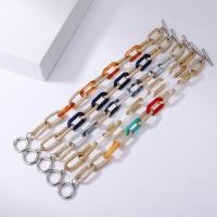 Aluminum Bracelet, with Acrylic, fashion jewelry & Unisex, more colors for choice, nickel, lead & cadmium free, Sold Per Approx 8.07 Inch Strand