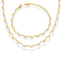 Titanstahl Halskette, mit Verlängerungskettchen von 5cm, 18 K vergoldet, Modeschmuck & verschiedene Stile für Wahl & für Frau, keine, Länge ca. 40 cm, verkauft von PC
