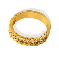 Titanium Steel Finger Ring Donut 18K gold plated fashion jewelry 4mm US Ring Sold By PC