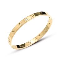 Acier titane bracelet ordinaire, beignet, Plaqué d'or 18K, bijoux de mode & pavé de micro zircon, plus de couleurs à choisir, 6mm, Longueur:Environ 16.5 cm, Vendu par PC