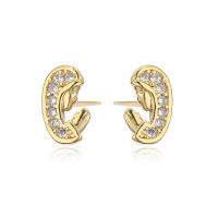 Cubic Zirconia Micro Pave Brass Earring, gold color plated, different styles for choice & micro pave cubic zirconia & for woman, more colors for choice, Sold By Pair