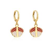 Huggie Hoop Drop Earring, Brass, gold color plated, different styles for choice & for woman & enamel, more colors for choice, Sold By Pair