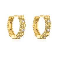 Messing Huggie Hoop Earring, gold plated, verschillende stijlen voor de keuze & micro pave zirconia & voor vrouw, Verkocht door pair