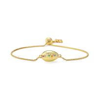 Cubic Zirconia Micro Pave Brass Bracelet gold color plated & micro pave cubic zirconia & for woman Sold By PC