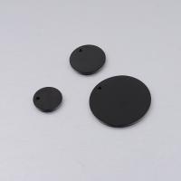 Edelstahl Etikette, 304 Edelstahl, rund, Modeschmuck & DIY & verschiedene Größen vorhanden, schwarz, verkauft von PC