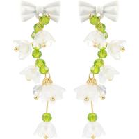 Crystal Earrings Zinc Alloy with Crystal & Acrylic Flower plated & for woman Sold By Lot