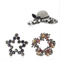 Rhinestone Brooch, Tibetan Style, plated, Unisex & different styles for choice & with rhinestone & hollow, nickel, lead & cadmium free, 10PCs/Lot, Sold By Lot