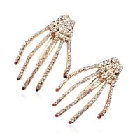 Alligator Hair Clip, Tibetan Style, Hand, plated, for woman & with rhinestone, more colors for choice, nickel, lead & cadmium free, 64mm, 10PCs/Lot, Sold By Lot