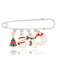 Christmas Brooches Zinc Alloy plated Christmas Design & Unisex & enamel nickel lead & cadmium free Sold By Lot