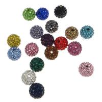Rhinestone Clay Pave Beads, Round, more colors for choice, 6mm, Hole:Approx 2mm, Sold By PC