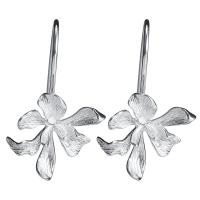 925 Sterling Silver Drop &  Dangle Earrings, Fleur-de-lis, for woman, silver color, 29x20mm, Sold By Pair