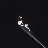 Hair Stick 925 Sterling Silver with Sandalwood for woman black 175mm Sold By PC