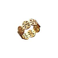 Brass δάχτυλο του δακτυλίου, Ορείχαλκος, 18K επίχρυσες, διαφορετικό μέγεθος για την επιλογή & για τη γυναίκα & κοίλος, Sold Με PC