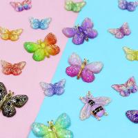 Mobile Phone DIY Decoration, Resin, Butterfly, epoxy gel, more colors for choice, 22x15mm, 10PCs/Bag, Sold By Bag