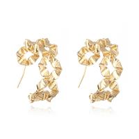 Brass Stud Earring real gold plated fashion jewelry & for woman golden Sold By Pair
