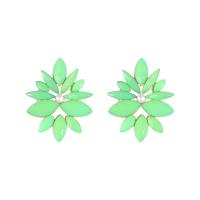 Tibetan Style Stud Earring, fashion jewelry & for woman & with glass rhinestone, more colors for choice, 31x25mm, Sold By Pair
