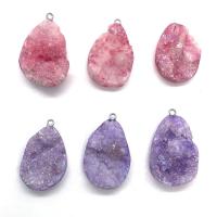 Ice Quartz Agate Pendant, Unisex, more colors for choice, 22x34mm, Sold By PC